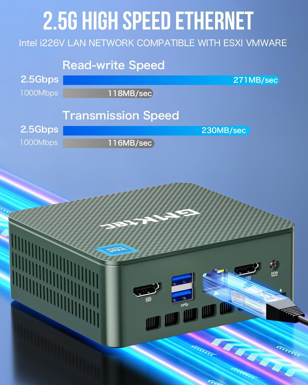 Mini PC GMKtec Intel Twin Lake N150 (N100 amélioré) 16 Go de RAM DDR4, SSD PCIe M.2 de 512 Go, ordinateur de bureau 4K, double HDMI, USB 3.2, Wi-Fi 6, Bluetooth 5.2, RJ45 2,5 GbE pour une utilisation bureautique ou professionnelle. – Modèle pratique