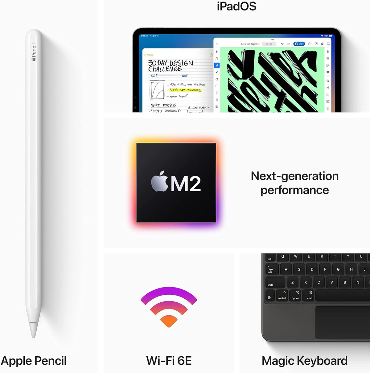 iPad Pro 12,9 pouces 128 Go d'Apple (2022) - Gris sidéral (reconditionné) pratique