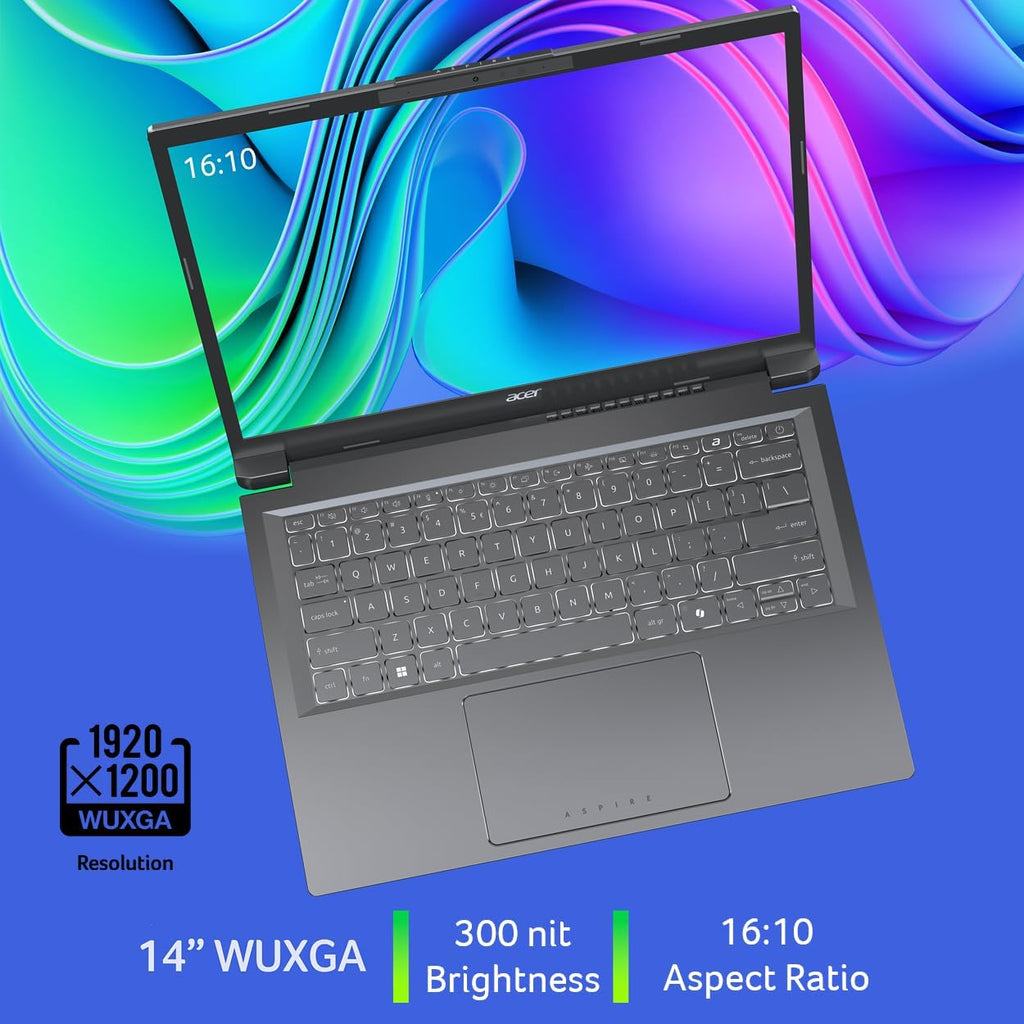 PC Acer Aspire 14 AI Copilot+ | Écran 14" WUXGA | Processeur Intel Core Ultra 5 226 V | NPU : jusqu'à 40 cœurs - GPU : jusqu'à 53 cœurs | Intel ARC 130 V | 16 Go LPDDR5X | SSD 512 Go | Wi-Fi 6E | A14-52M-51S1