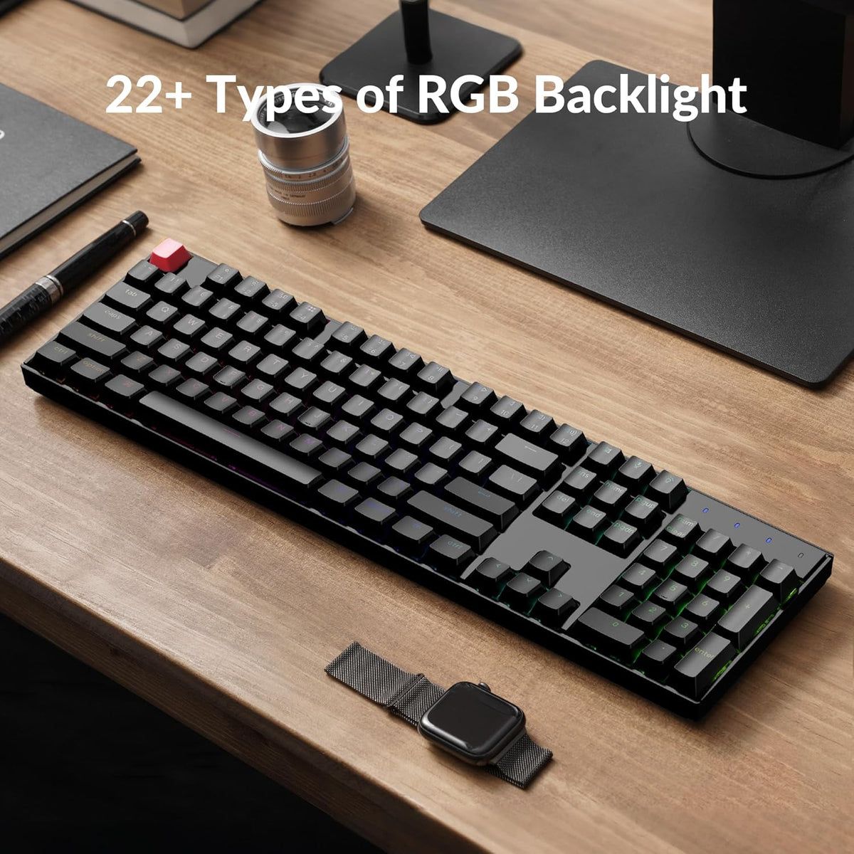 Clavier mécanique à connectivité sans fil Keychron K10 QMK, format standard, Bluetooth/doté de connectivité filaire, touches remplaçables à chaud, doté de commutateurs Keychron Super Brown, rétroéclairage RGB et touches PBT pour Mac/Windows…