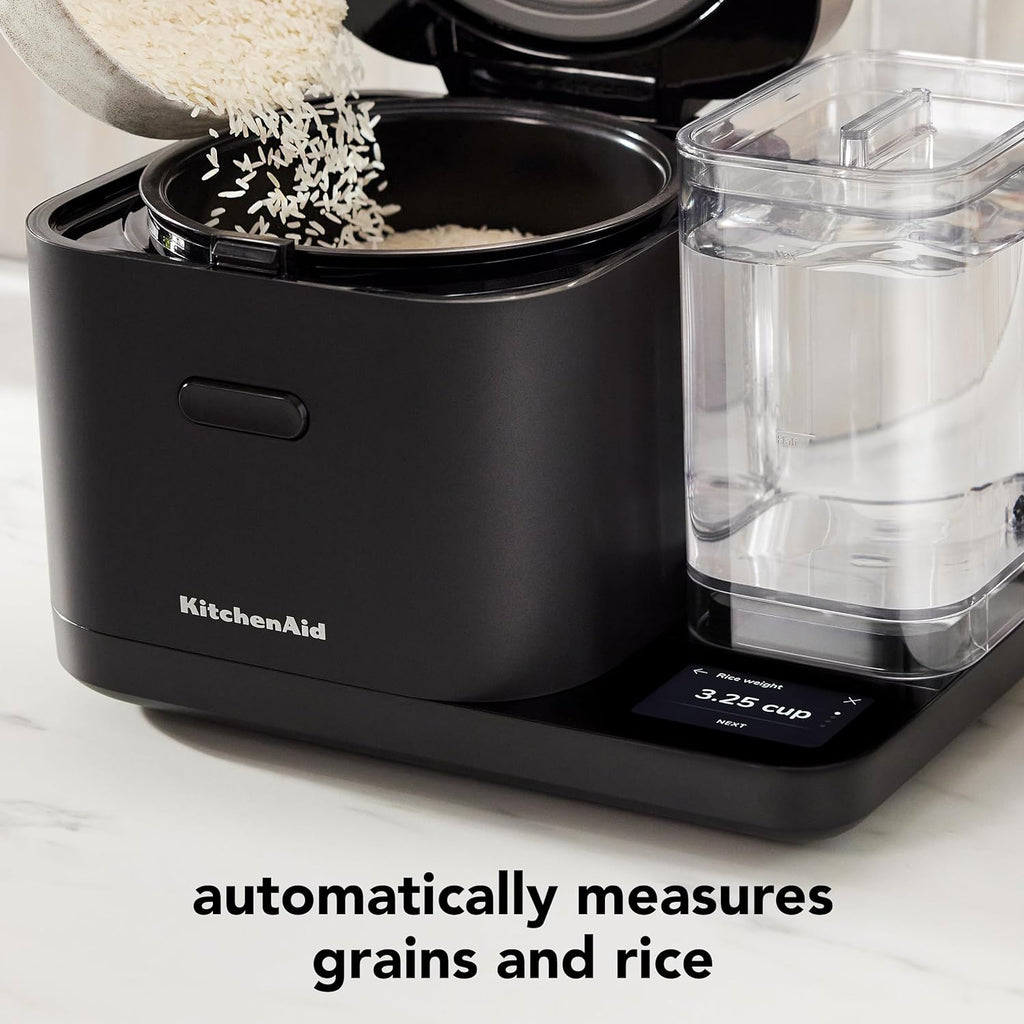 Cuiseur à riz et à céréales KitchenAid 8 tasses doté de balance intégrée et cuisson différée, KGC3155BM