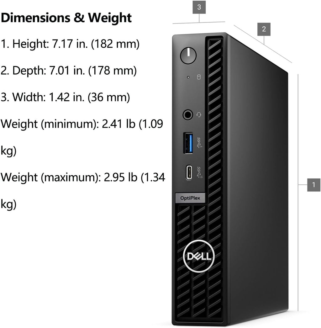 Ordinateur de bureau professionnel Dell OptiPlex 7020 MFF, format micro 7000, processeur Intel Core i5-14500T à 14 cœurs de 14e génération (plus performant que l'i7-13700T), 16 Go de RAM DDR5, SSD PCIe de 512 Go, Wi-Fi 6E, 2 ports DisplayPort, HDMI…