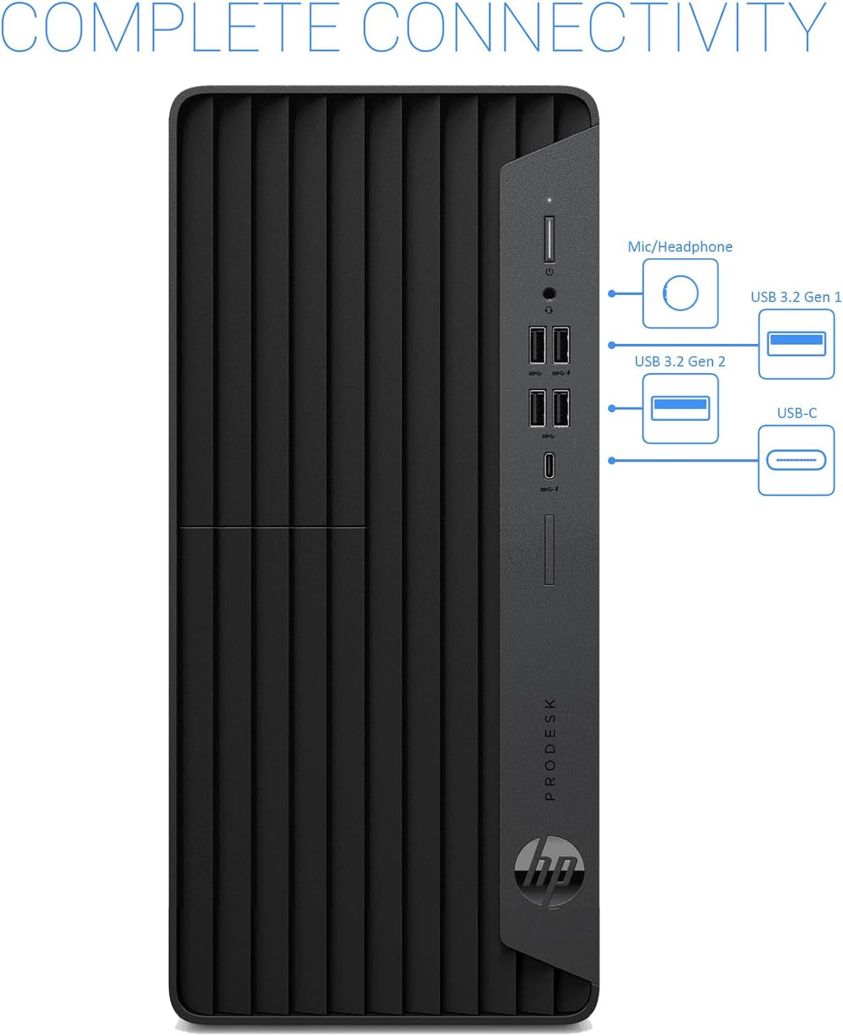 Ordinateur de bureau HP ProDesk 600 MT pour la comptabilité et le traitement des données : processeur Intel i5-10400F à 6 cœurs, 16 Go de RAM, SSD PCIe de 1 To, adaptateur Wi-Fi, clavier et souris, Windows 11 Professionnel, noir de jais. – Modèle…