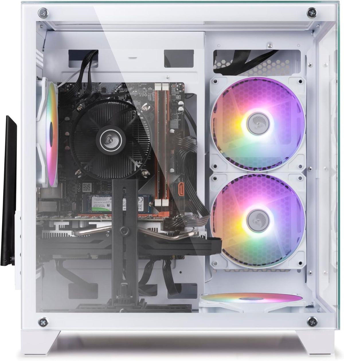 PC de bureau gaming pré-assemblé, processeur Intel Core i7 cadencé à 3,4-3,9 GHz, carte graphique RX590 doté de 8 Go de mémoire vidéo GDDR5, 16 Go de RAM, SSD de 512 Go, Wi-Fi 5.0, 4 ventilateurs RGB