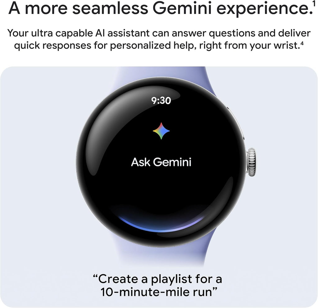 Google Pixel Watch 4 (45 mm) - Montre connectée Android avec suivi de la fréquence cardiaque et du sommeil - Autonomie de 40 heures - Suivi d'activité - Intelligence artificielle Google - Boîtier en aluminium noir mat - Bracelet actif Obsidian -