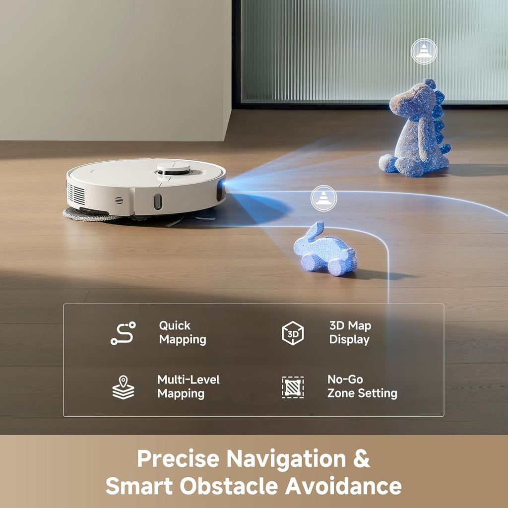 Aspirateur et laveur robot DREAME D30 Ultra, aspiration hautes performancese de 25 000 Pa, station de base tout-en-un doté de vidage automatique après 100 jours, technologie MopExtend pour le nettoyage des bords, détection intelligente des…