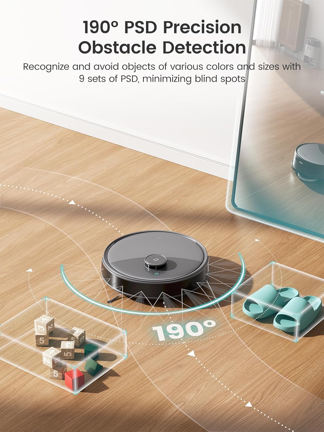Aspirateur et laveur robot Lefant LiDAR, aspiration de 20 000 Pa, vidage automatique après 90 jours, détection d'obstacles, lavage et séchage automatiques, adapté à les poils d'animaux et les tapis, compatible Wi-Fi 5G, Alexa/application/Apple…