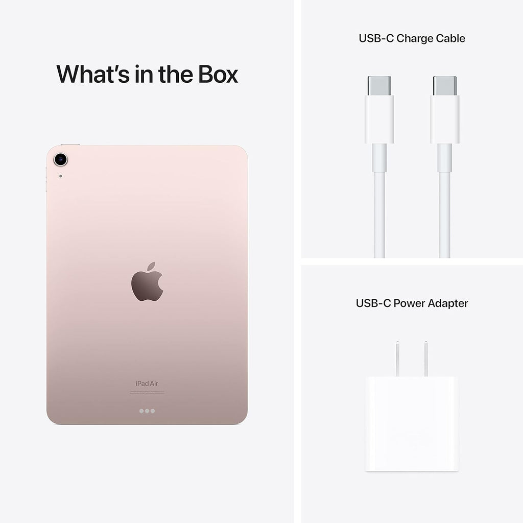 Apple iPad Air 5e génération (10,9 pouces Wi-Fi 64 Go) 2022 - Rose (Reconditionné Premium) pratique