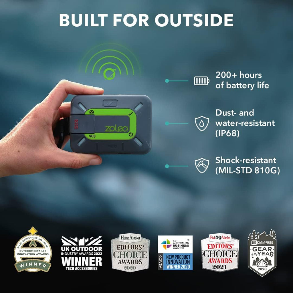 Communicateur satellite ZOLEO – Messagerie SMS et e-mail bidirectionnelle mondiale, alertes SOS d'urgence, enregistrement et géolocalisation GPS – Accessoire pour smartphones Android et iOS – Modèle pratique