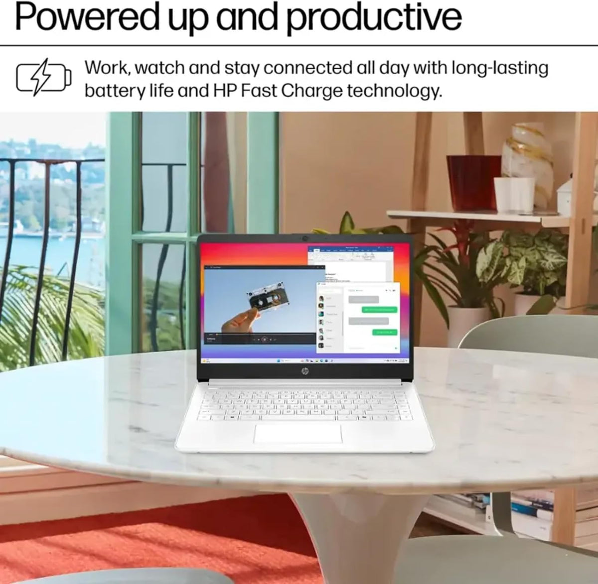 Ordinateur compact portable HP ultra-fin pour étudiants et professionnels | 1 an d'abonnement à Office 365 | Processeur Intel quadricœur, 8 Go de RAM | 1,6 To de stockage (1 To dans le cloud, 512 Go de disque dur externe et 128 Go de SSD) | Windows