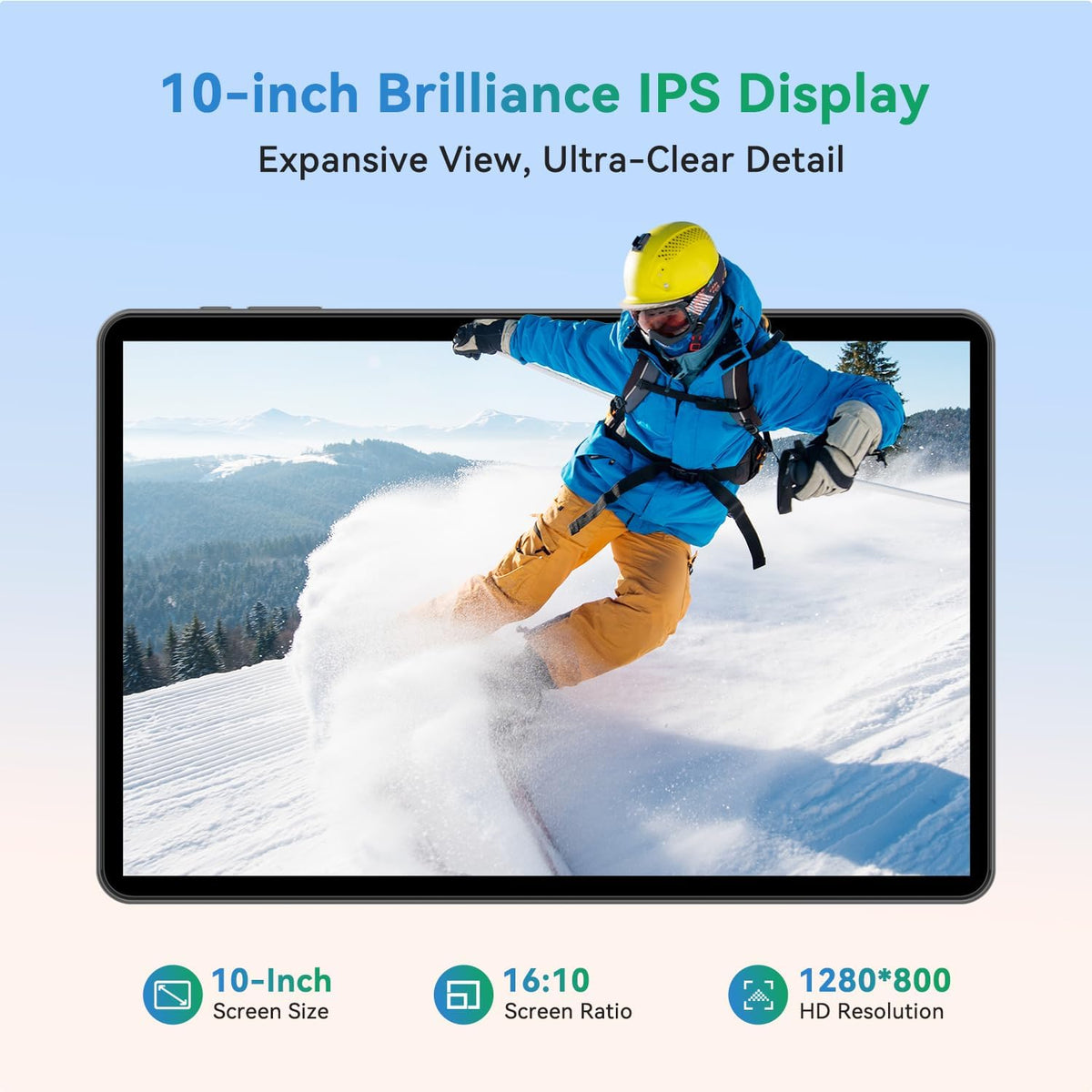 Tablette tactile SVITOO 10 pouces, Android 16 pour enfants et adultes, processeur octocœur, 20 Go de RAM, 128 Go de stockage extensible jusqu'à 1 To, double caméra 8 MP et 2 MP, écran partagé, batterie 6 600 mAh, GPS, deux haut-parleurs, déverrouilla