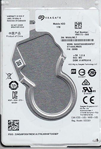 Disque dur interne Seagate 1 To pour ordinateur compact portable SATA 6 Gb/s 128 Mo de cache 2,5 pouces (ST1000LM035) (Boîte ouverte)