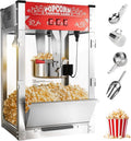 Machine à popcorn commerciale 16 oz, 1440 W, machine à popcorn de cinéma, machine à popcorn de table rouge dotée de commande à 3 interrupteurs et portes en verre trempé à cadre en acier