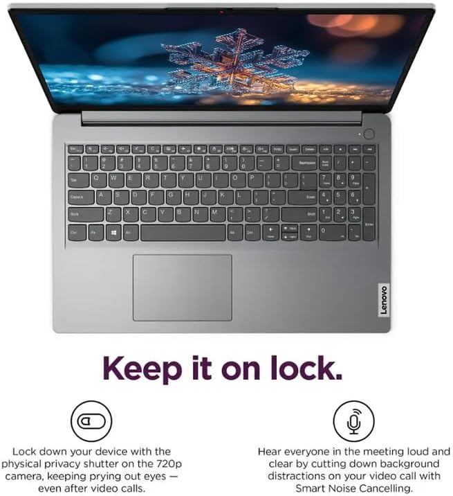 Ordinateur compact portable Lenovo IdeaPad 15,6 pouces, 20 Go de RAM, 1,6 To de stockage (1 To SSD + 128 Go eMMC + carte SD de 512 Go), Windows 11 avec 1 an d'abonnement à Microsoft Office 365, processeur Intel Celeron, écouteurs PLUSERA, gris nuage.