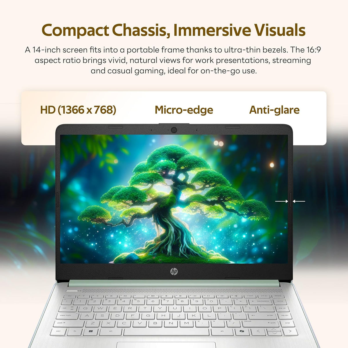 Ordinateur compact portable HP Stream 14 HD pour étudiants et professionnels avec AI Copilot, processeur Intel N150, 4 Go de RAM, 1,12 To de stockage (128 Go UFS + station d'accueil de 1 To), abonnement d'un an à Office 365, carte graphique Intel