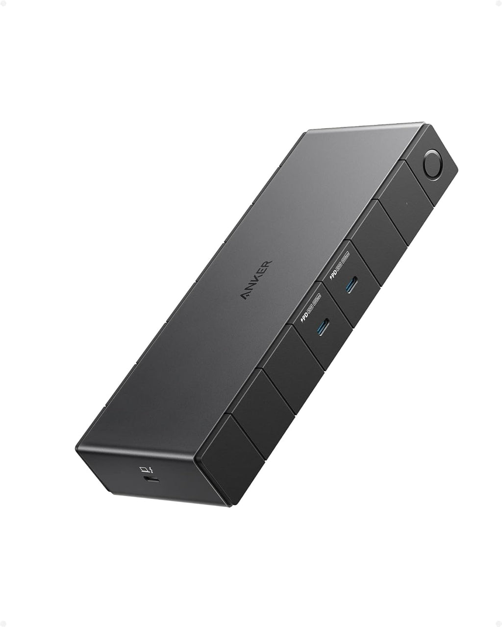 Station d'accueil Anker 778 Thunderbolt (12-en-1 Thunderbolt 4) 40 Gbit/s avec charge maximale de 100 W pour ordinateur compact portable, écran 8K ou 4K (simple ou double), Ethernet, 6 ports USB, compatible avec les ordinateurs portables Dell, HP et