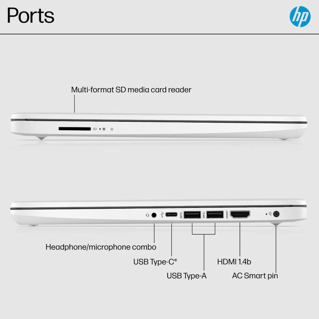 Ordinateur compact portable HP Essentiel pour la famille et les étudiants avec Microsoft 365 - 1,1 To de stockage - 8 Go de RAM - Processeur Intel intégré | Écran antireflet | SSD de 64 Go et 1 To de stockage cloud | Charge rapide | Autonomie de 12