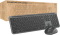 Ensemble clavier et souris à connectivité sans fil Logitech Signature Slim MK955 pour professionnels : frappe silencieuse, récepteur sécurisé, Bluetooth, certification internationale, compatible Windows/Mac/Chrome/Linux - Graphite