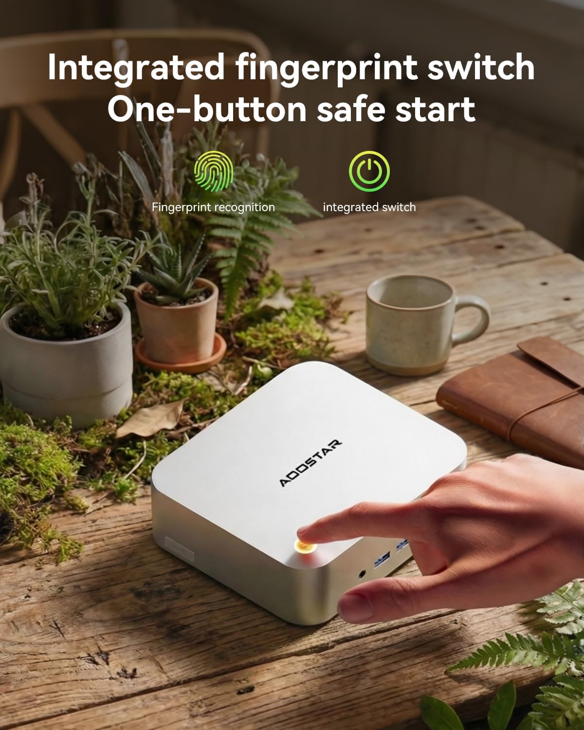 Mini PC AOOSTAR MACO AMD R7 PRO 8845HS doté de 32 Go de RAM DDR5, SSD NVMe de 1 To, OCULINK, 2 ports USB 4.0 (PD | 8K à 60 Hz), HDMI 2.1, 1 port DP 1.4, 2 ports LAN 2,5 GHz, 2 emplacements M.2