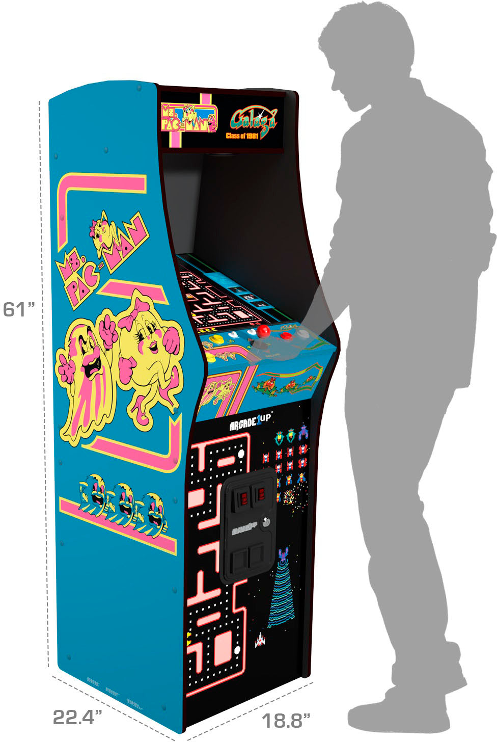 Console de jeux rétro Arcade1Up Class of 81 Deluxe bleue – Modèle pratique