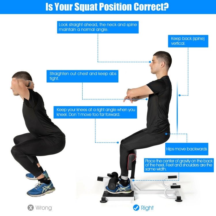 Appareil de musculation tout-en-un haut de gamme pour un usage domestique, doté de squats et coussinets antidérapants.