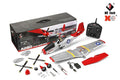 Avion radiocommandé A280 2,4 GHz 4 canaux 3D/6G, simulateur de chasseur P51 doté de projecteur LED, jouet pour enfants (blanc)