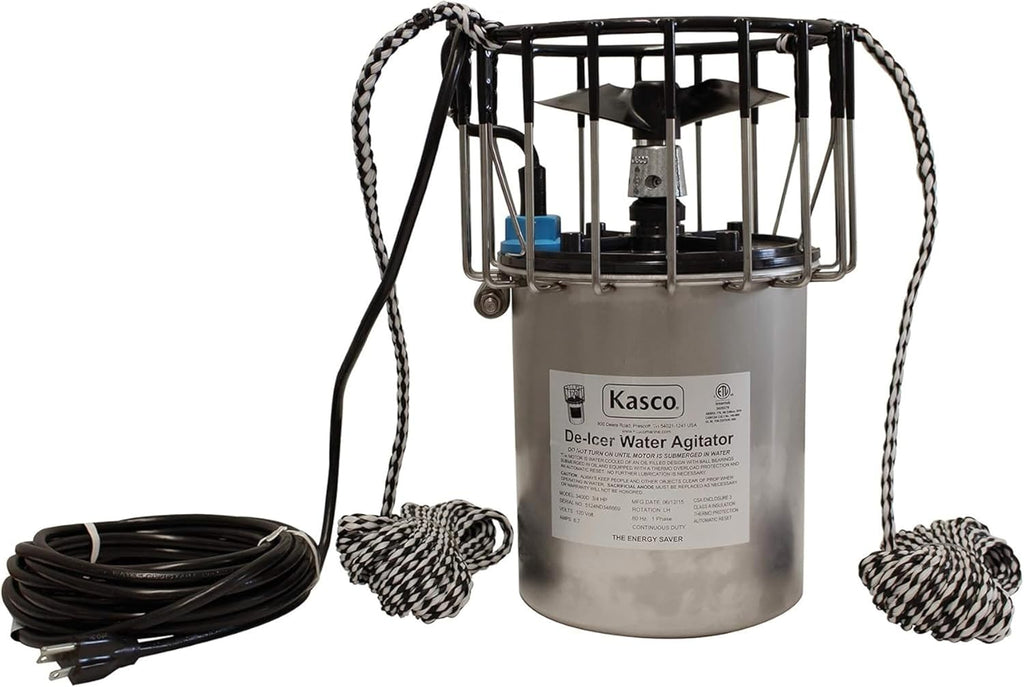 Dégivreur Kasco 3/4 HP pour lacs et étangs, 120 V monophasé, doté de cordon d'alimentation de 15 m | Dégivreur d'eau pour étangs, lacs et quais