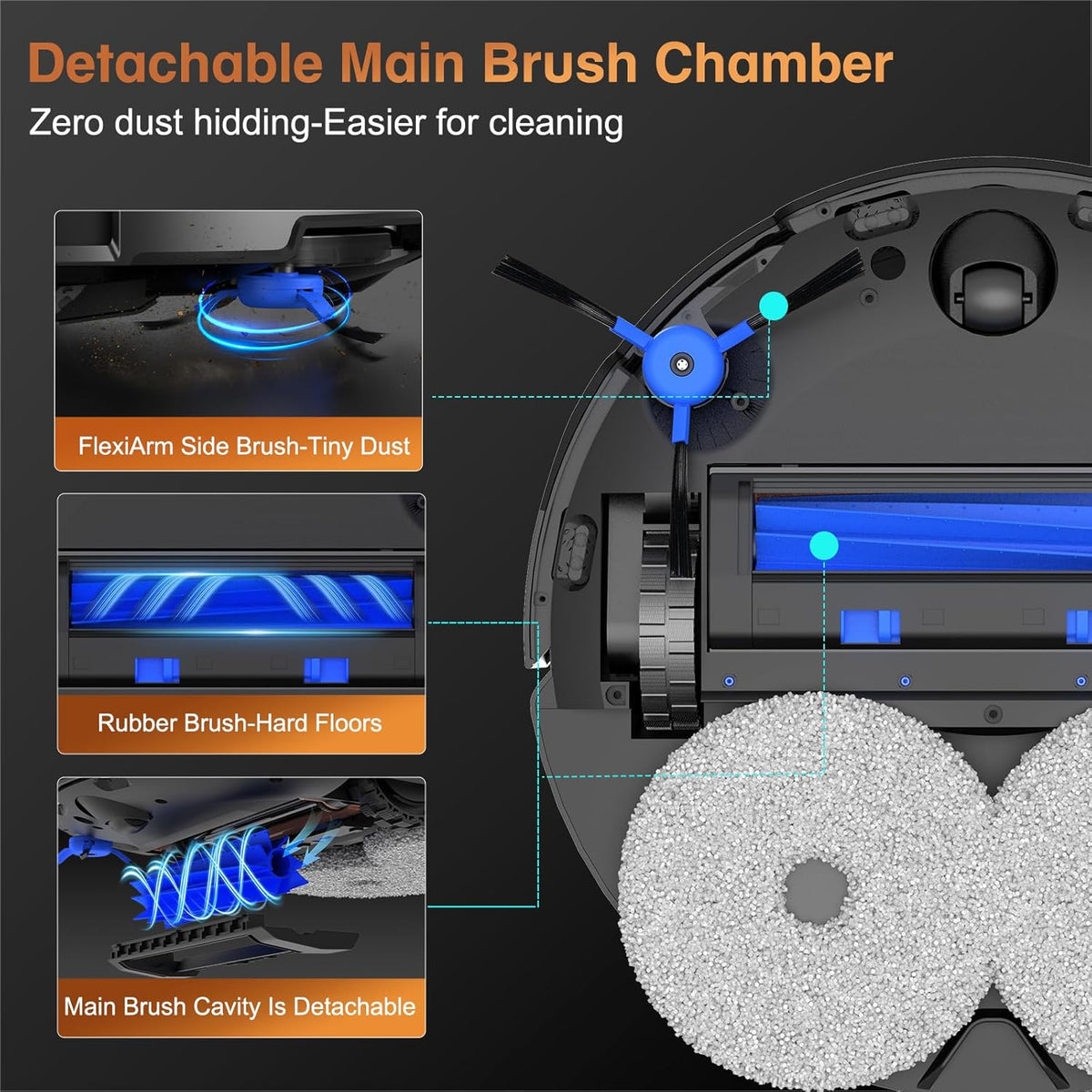 Aspirateur et laveur robot Bcdroid A10 Ultra, aspiration de 25 000 Pa, système de triple levage, vidage et remplissage automatiques, station de nettoyage tout-en-un, évitement des obstacles par IA – Modèle pratique