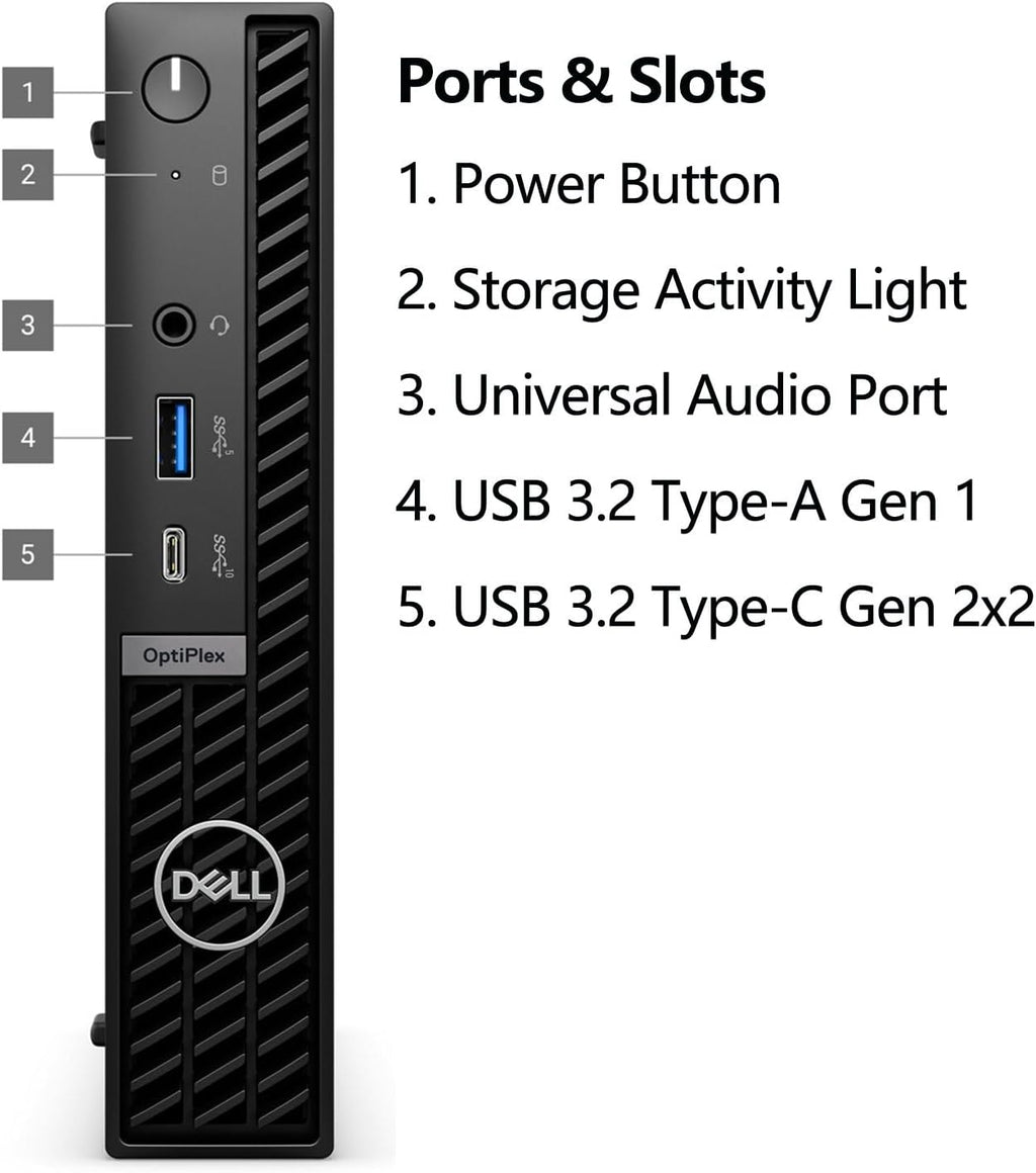Ordinateur de bureau professionnel Dell OptiPlex 7020 MFF, format micro 7000, processeur Intel Core i5-14500T à 14 cœurs de 14e génération (plus performant que l'i7-13700T), 16 Go de RAM DDR5, SSD PCIe de 512 Go, Wi-Fi 6E, 2 ports DisplayPort, HDMI…