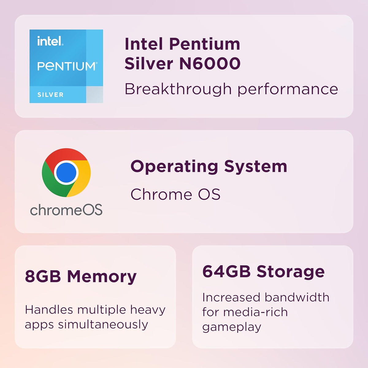 Ordinateur compact portable Chromebook Lenovo IdeaPad Flex 3i, carte graphique Intel® UHD, écran FHD 15,6 pouces, processeur Intel Pentium N6000, 8 Go de RAM, SSD 128 Go, écran tactile 1920 x 1080 px, Chrome OS, bleu abysse