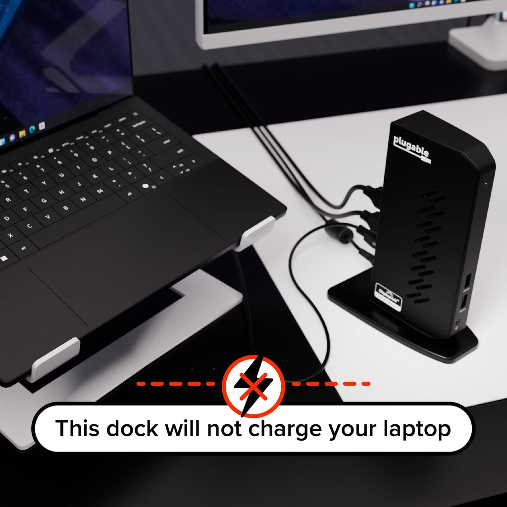 Station d'accueil double HDMI 1080p PLUGABLE pour USB-C et USB 3.0 – Modèle pratique