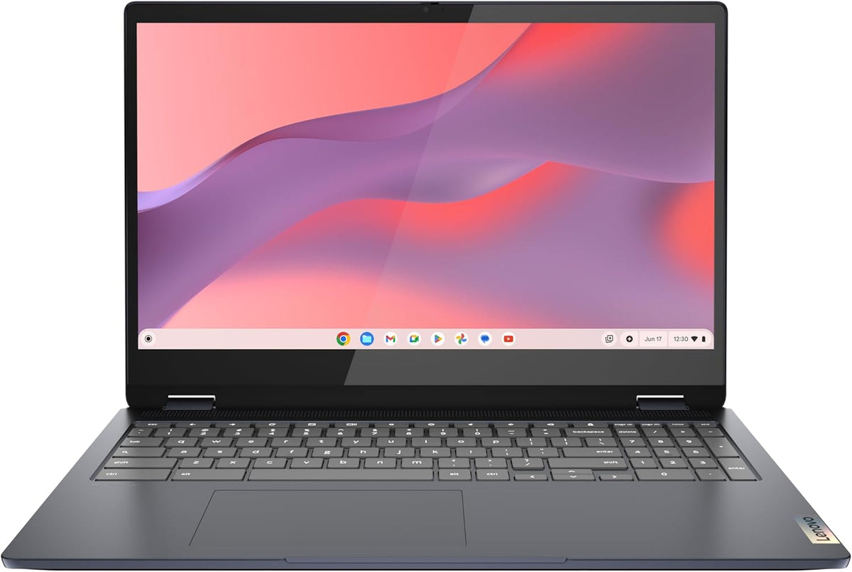 Ordinateur compact portable Chromebook Lenovo IdeaPad Flex 3i, carte graphique Intel® UHD, écran FHD 15,6 pouces, processeur Intel Pentium N6000, 8 Go de RAM, SSD 128 Go, écran tactile 1920 x 1080 px, Chrome OS, bleu abysse
