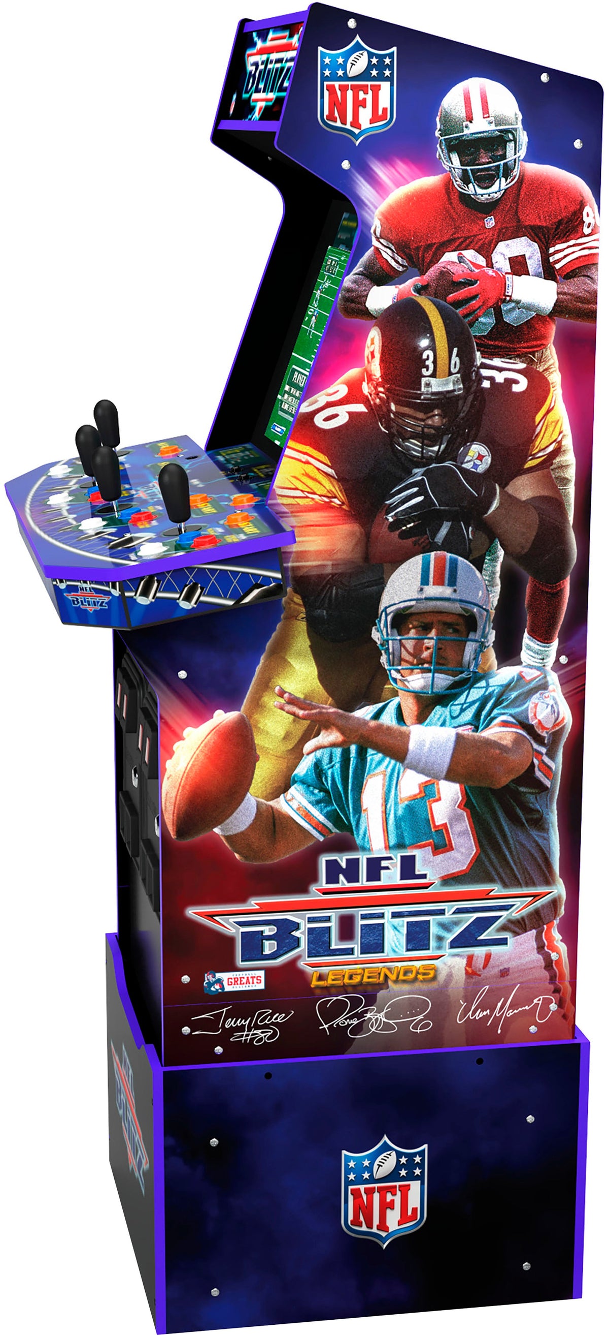 Arcade1Up – Salle d'arcade NFL Blitz doté de estrade et enseigne lumineuse – Multi