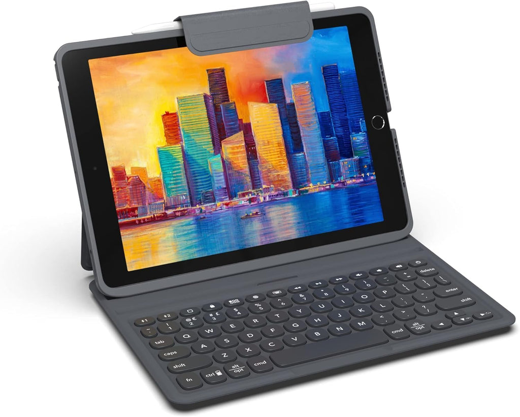 Étui détachable et clavier sans fil ZAGG Pro Keys pour Apple iPad 10.2 (9e, 8e et 7e générations) - Appairage Bluetooth, touches rétroéclairées de style ordinateur compact portable, porte-crayon Apple Pencil, protection contre les chutes jusqu'à 2