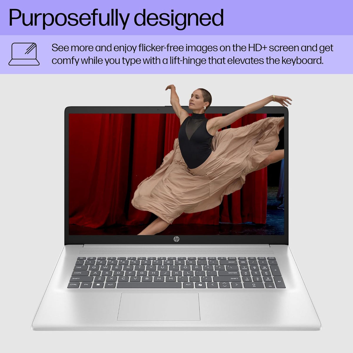 Ordinateur compact portable HP 17,3" tactile avec Office 365 pour le Web | Processeur AMD Ryzen 5 7430U (6 cœurs, 12 threads, jusqu'à 4,3 GHz, plus performant que le Core i7-1355U) | 16 Go de RAM | SSD de 512 Go | Pavé numérique | Sans souris