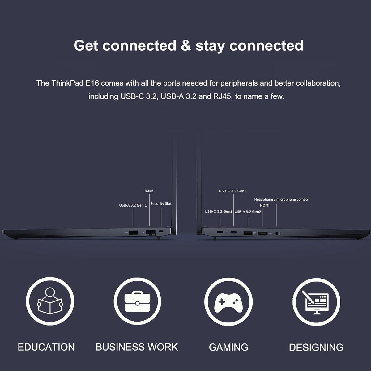 Ordinateur compact portable professionnel Lenovo ThinkPad E16 Gen 2 (écran 16 pouces FHD+ antireflet, processeur AMD Ryzen 7 7735U (supérieur à Intel i7-1355U), 16 Go de RAM DDR5, SSD de 512 Go), lecteur d'empreintes digitales rétroéclairé, Wi-Fi
