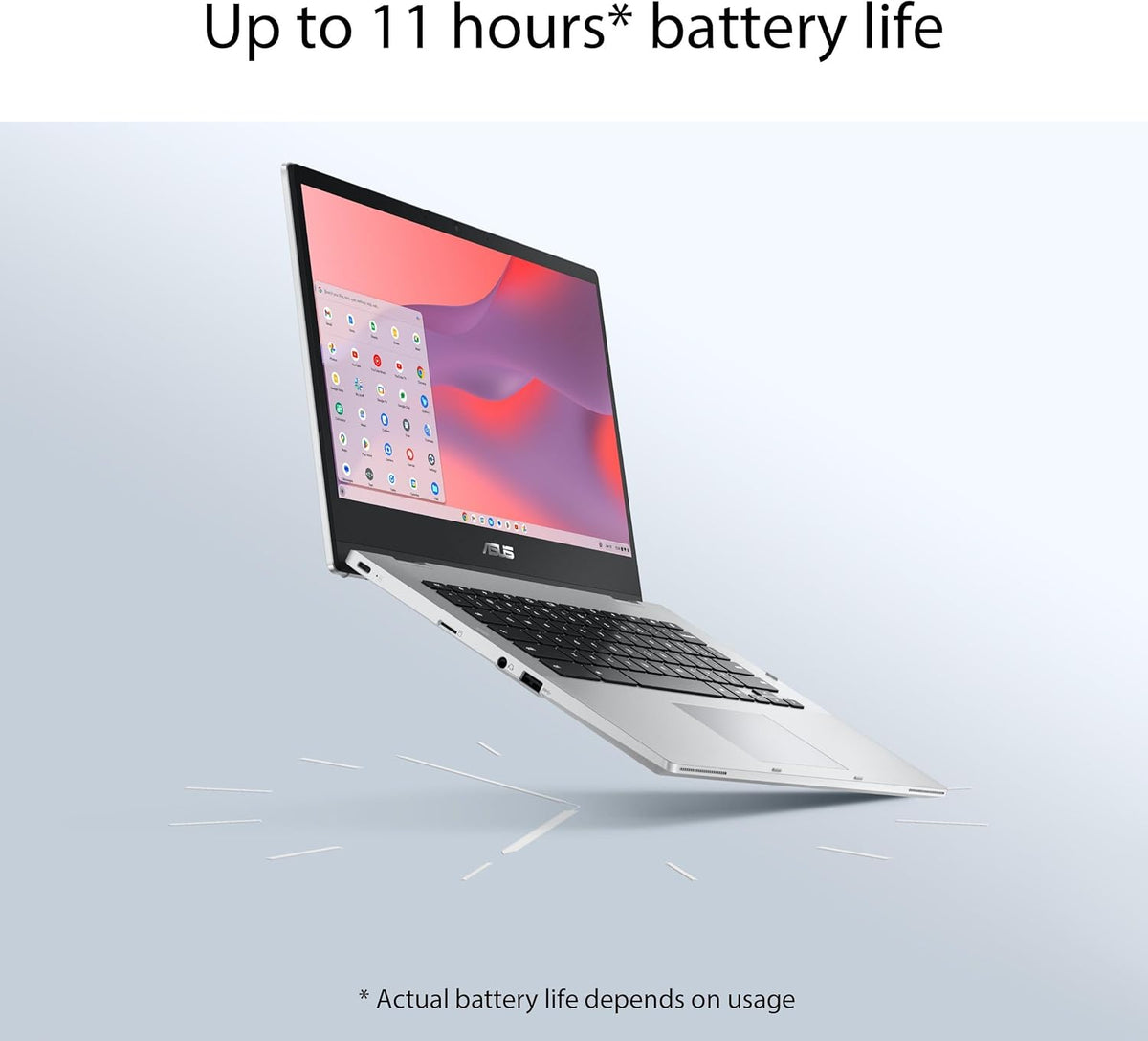 ASUS Chromebook Flip CX1 Ordinateur compact portable convertible 14 pouces FHD NanoEdge Tactile à 360° Processeur Intel Celeron N4500 128 Go de stockage eMMC 8 Go de RAM ChromeOS Argent transparent CX1400FKA-AS88FT