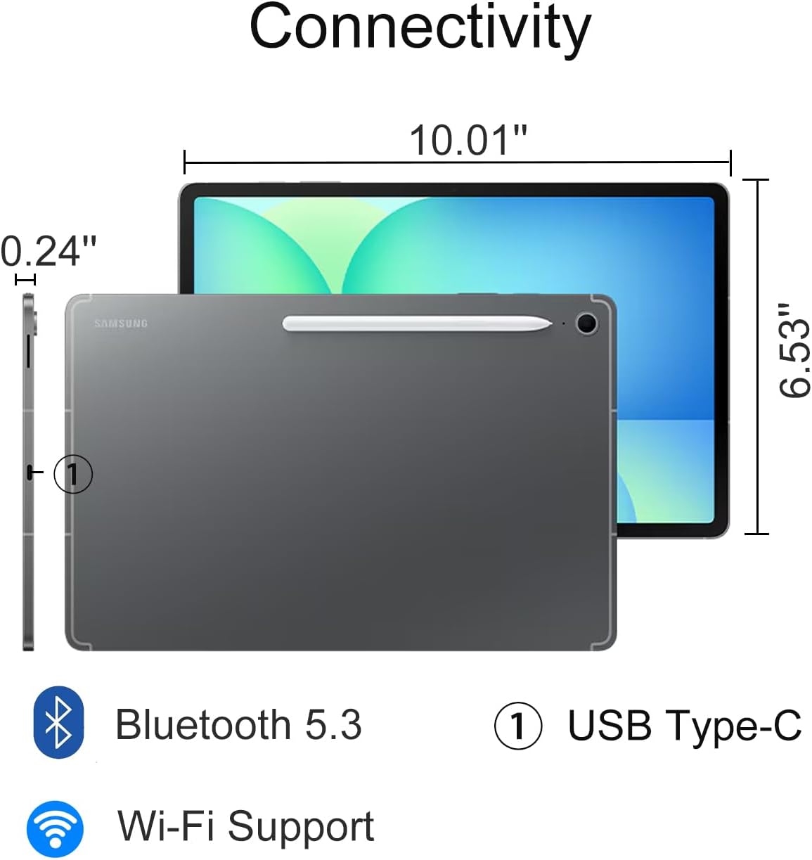Tablette tactile Samsung Galaxy Tab S10 FE Android (écran tactile 10,9 pouces 2K+, processeur octocœur, 8 Go de RAM, 256 Go de stockage (128 Go + carte SD de 128 Go)), stylet S Pen, autonomie longue durée, double caméra, légère, SM-X520, version nord