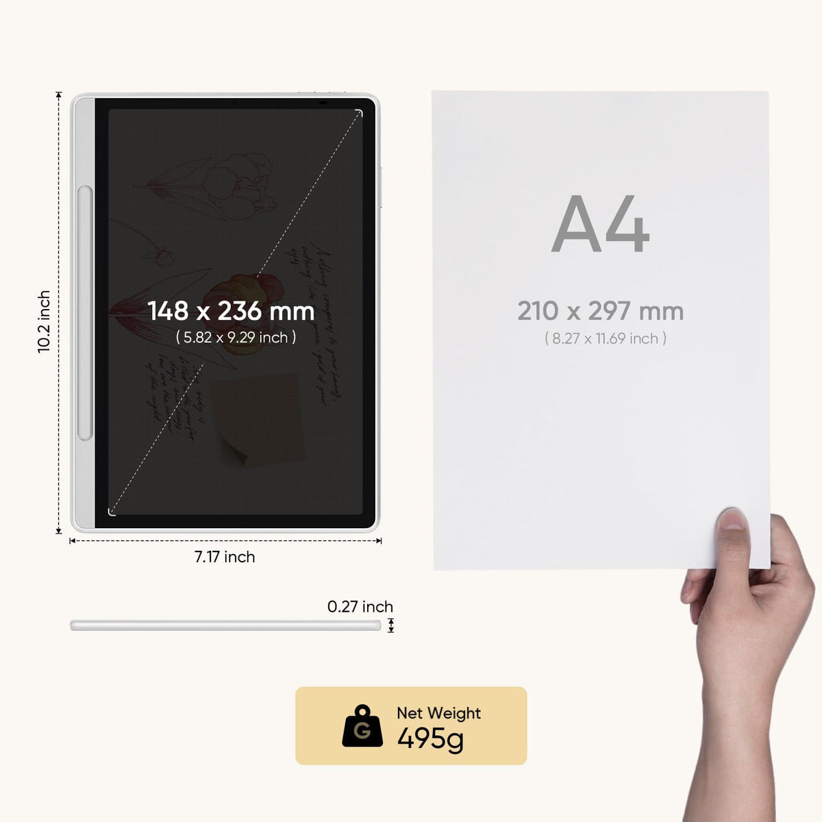 Tablette tactile de prise de notes numérique couleur XPPen 3 en 1 de 10,95 pouces avec 16 384 niveaux de pression et clavier folio XPPen pour Magic Note Pad ACK09. Étui de protection avec support et raccourcis clavier.