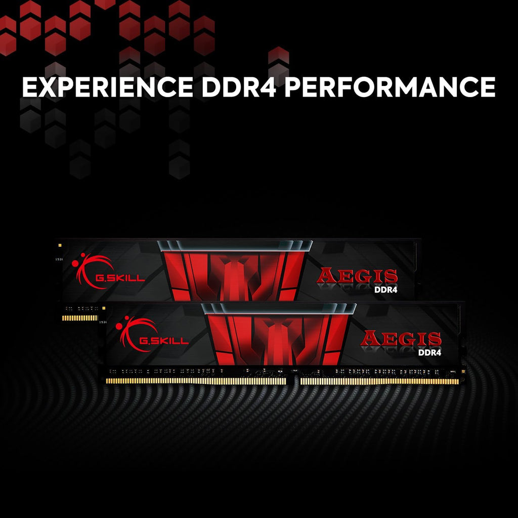 Mémoire RAM DDR4 G.SKILL AEGIS Series (XMP) 16 Go (2 x 8 Go) 3 200 MT/s CL16-18-18-38 1,35 V Intel AMD pour ordinateur de bureau U-DIMM (F4-3200C16D-16GIS) – Modèle pratique