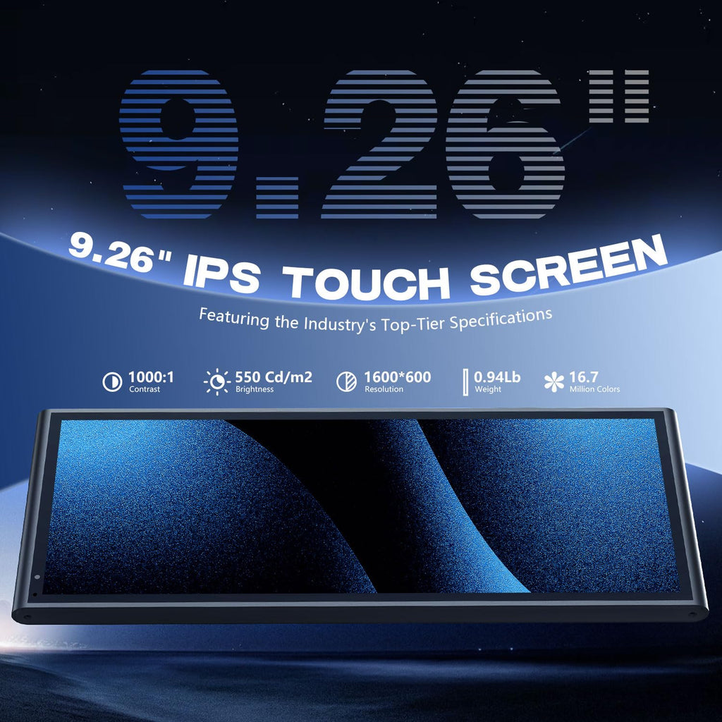 Écran à connectivité sans fil KRUNIA 9,26" CarPlay doté de Bluetooth et GPS