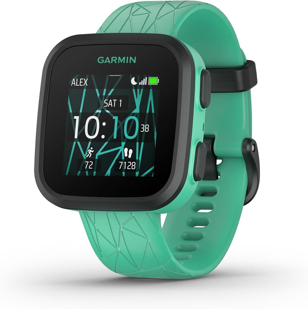 Présentation : Montre connectée Garmin Bounce™ pour enfants : messagerie bidirectionnelle (texte et voix), géolocalisation, Green Burst