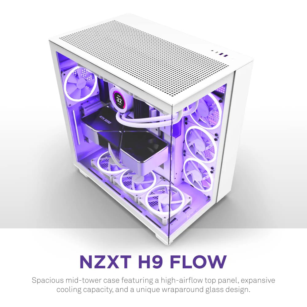 Boîtier PC gaming H9 Flow double chambre ATX moyen tour – Modèle pratique