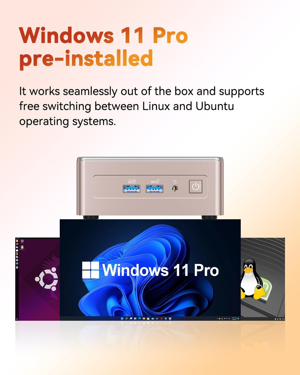 Mini PC GEEKOM A5 2026 doté de processeur AMD Ryzen 7 5825U, 16 Go de RAM DDR4 (non LPDDR), SSD NVMe 512 Go, disque dur SATA 2,5", carte graphique Radeon Vega 8, Windows 11 Pro, quadruple affichage 8K, double port HDMI, 6 ports USB, lecteur de carte…