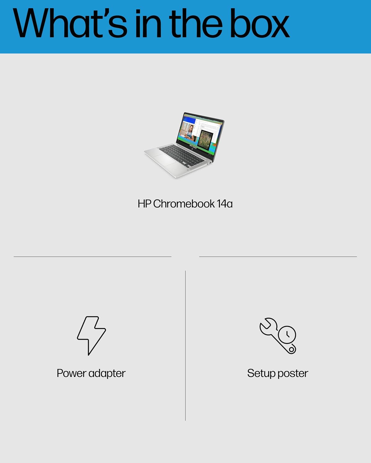 Ordinateur compact portable HP Chromebook 14, Intel Celeron N4120, 4 Go de RAM, 64 Go eMMC, écran HD 14 pouces, Chrome OS, design fin, graphismes 4K, longue autonomie, clavier gris cendré (14a-na0226nr, 2022, argent minéral)