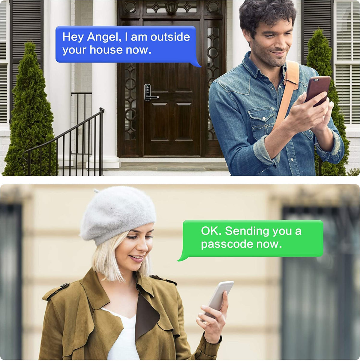 Serrure de porte intelligente SIFELY à empreinte digitale doté de clavier et poignée