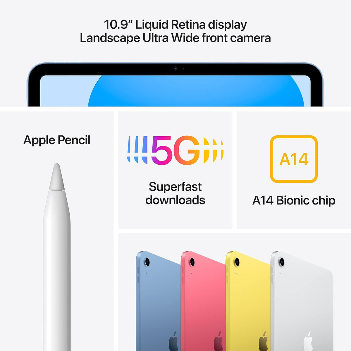 iPad Apple 2022 (10,9 pouces Wi-Fi 64 Go) - Argent (Reconditionné Premium) pratique