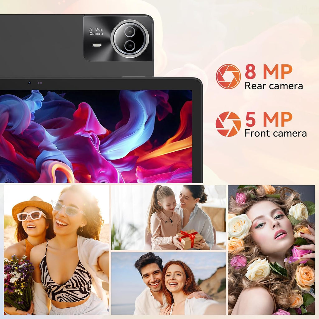 Tablette tactile | 14 pouces Android 16 | 30 Go de RAM, 256 Go de ROM | Écran IPS Full HD 1920 x 1200 | Batterie 10 000 mAh, charge rapide 30 W | Processeur octocœur | Wi-Fi 6, Bluetooth 5.4 | Double caméra | Clavier | Souris | Stylet | Étui | Casque