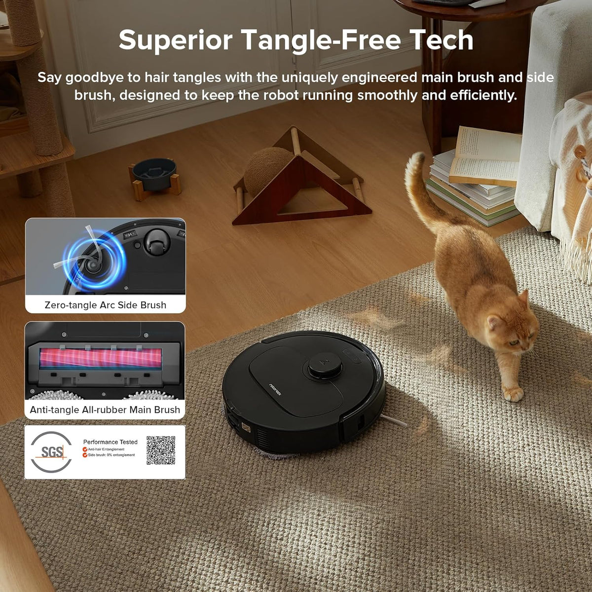 Robot aspirateur et laveur de sols Roborock série Qrevo, aspiration de 8000 Pa, version améliorée du Qrevo S, brosses anti-emmêlement, évitement intelligent des obstacles, lavage automatique des sols, station d'accueil tout-en-un, serpillères…