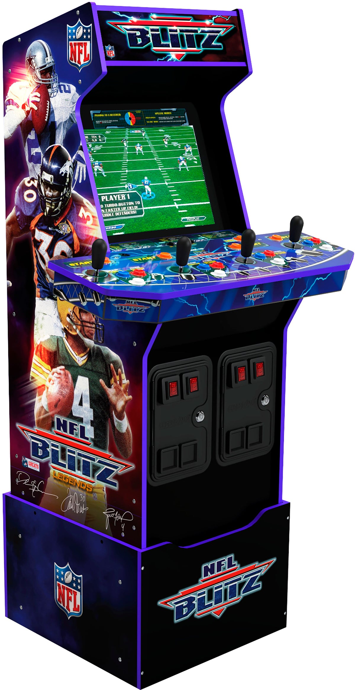Arcade1Up – Salle d'arcade NFL Blitz doté de estrade et enseigne lumineuse – Multi